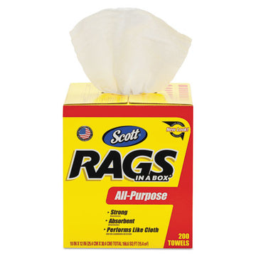 Scott® Rags In A Box, Pop-up Box, 10 X 12, White, 200-box freeshipping - TVN Wholesale